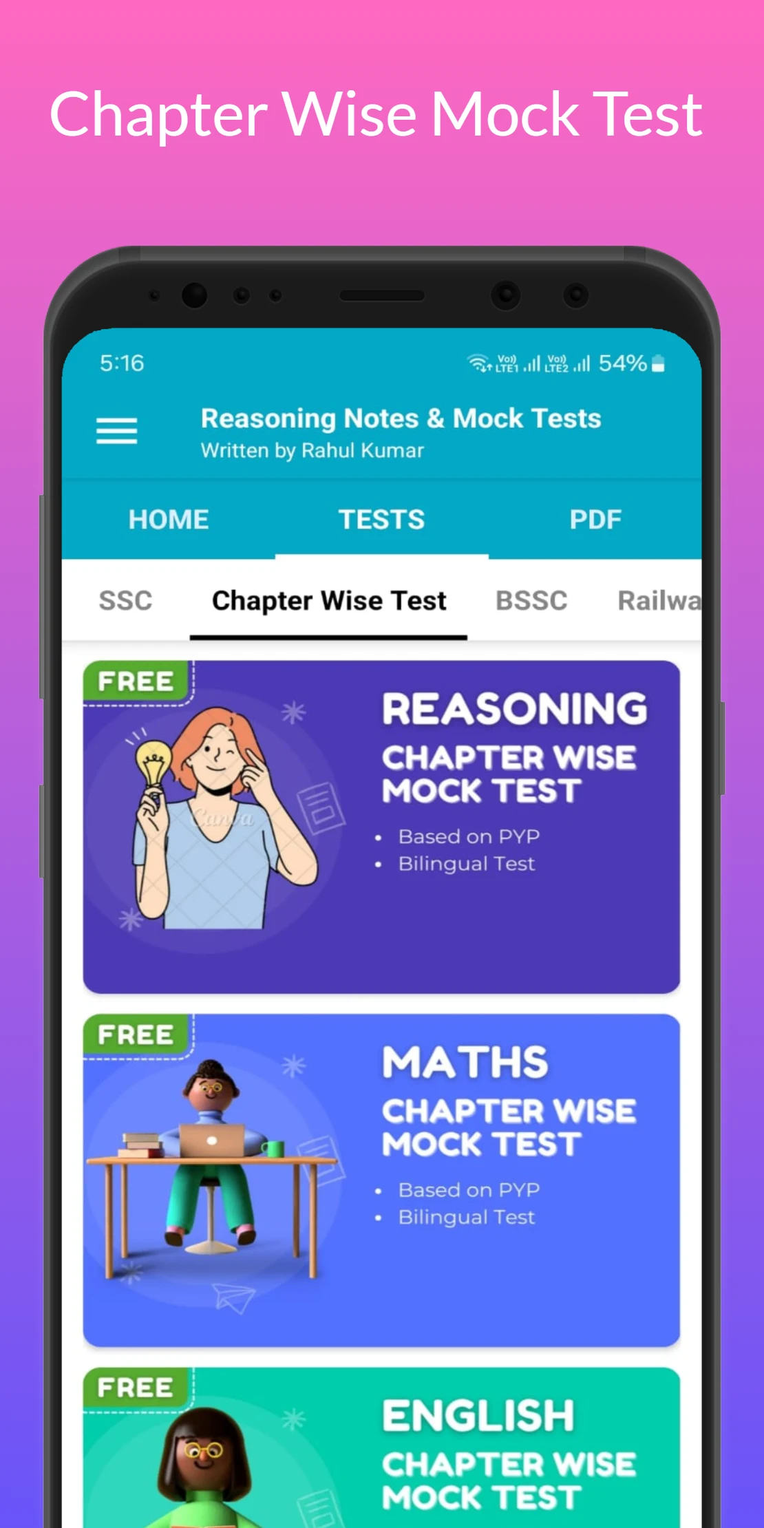 Reasoning Notes & Mock Tests screenshot